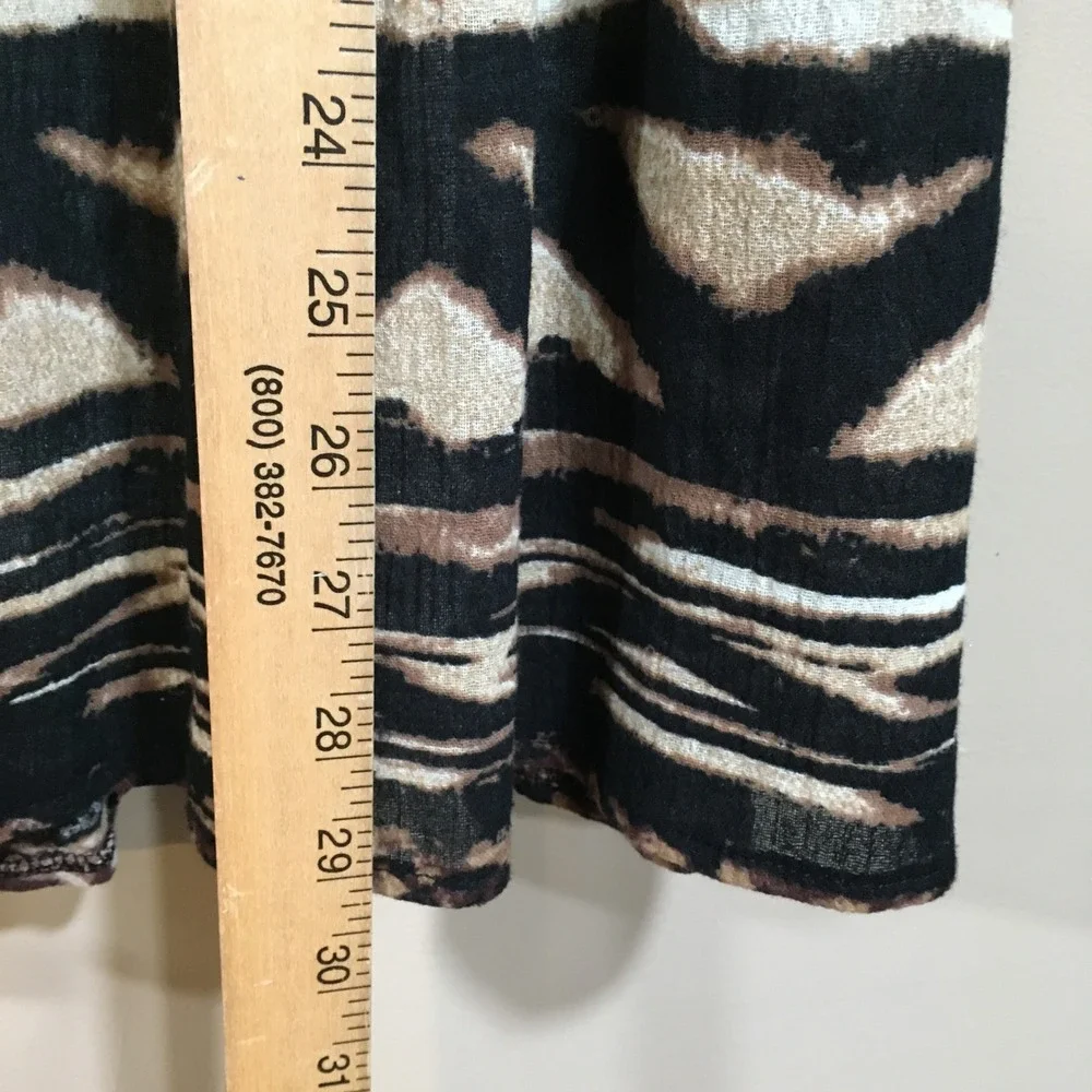Laura Scott Tiered Midi‎ Skirt Womens L Brown Boho Jungle Safari Earthy Peasant